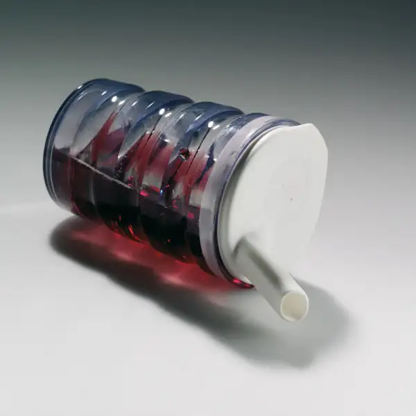 Vaso estriado con tapa